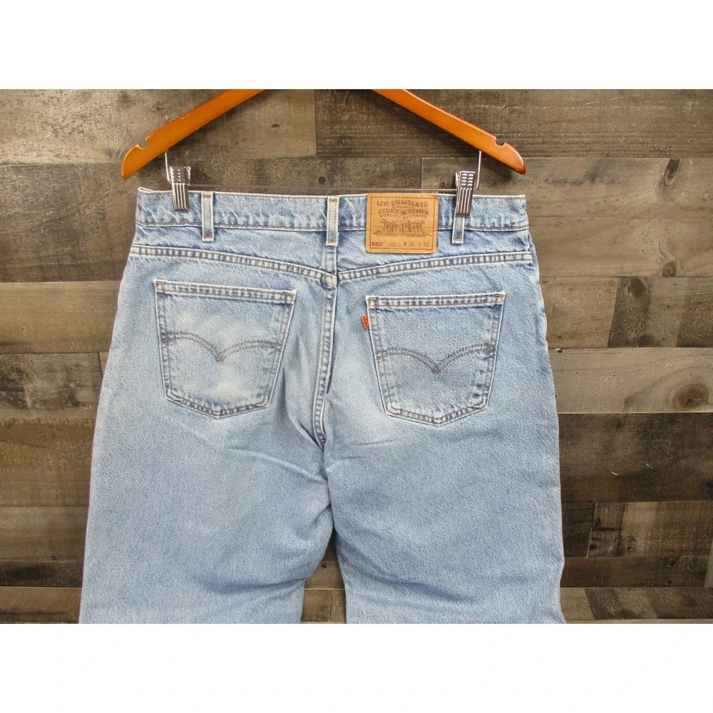 Vintage Levis 560 Jeans Men 36x32 Fit 34x31 Loose Fit Tapered Denim Made USA 90s